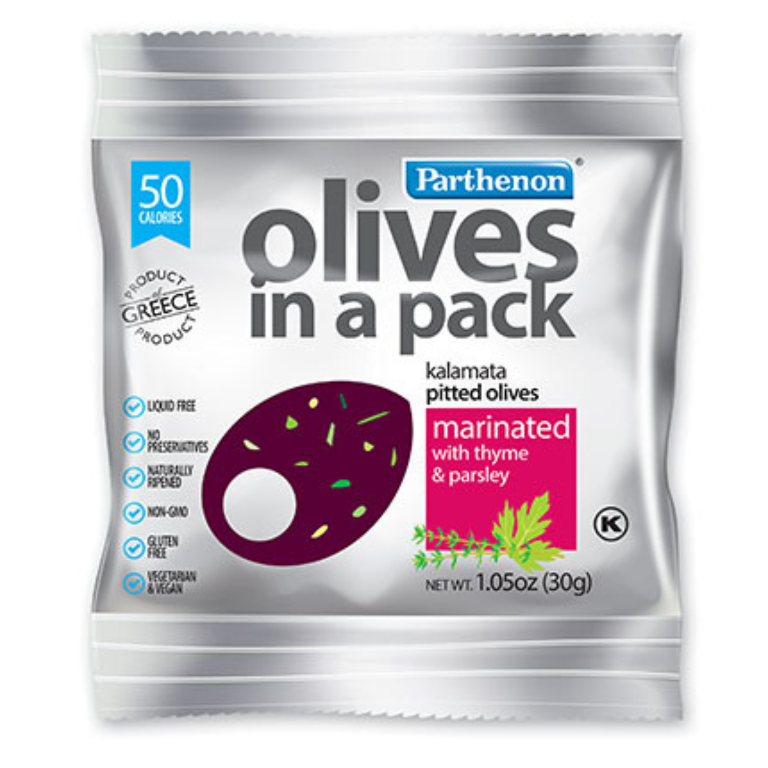 Parthenon Kalamata Olives – Pitted with Thyme & Parsley