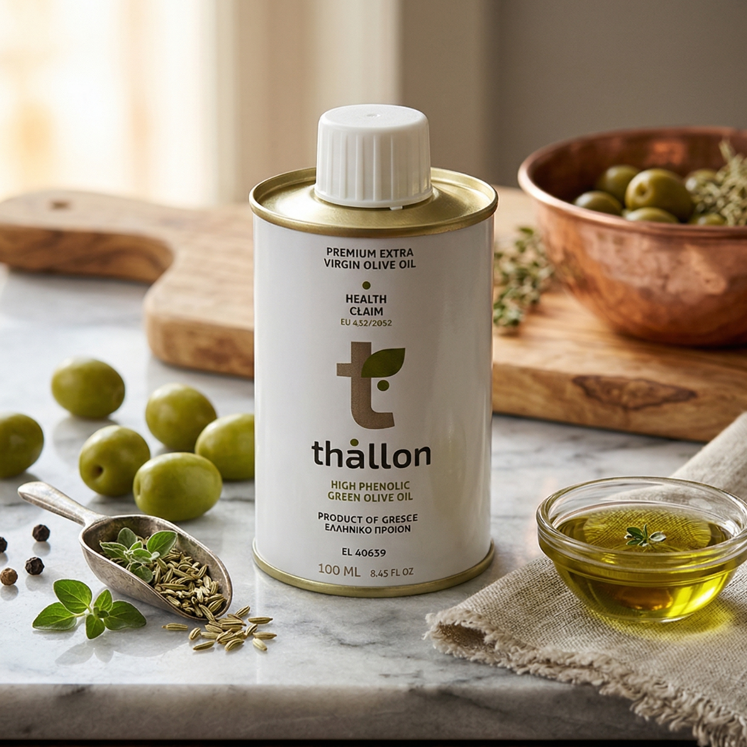 Thallon High Phenolic Green Olive Oil – Premium Extra Virgin