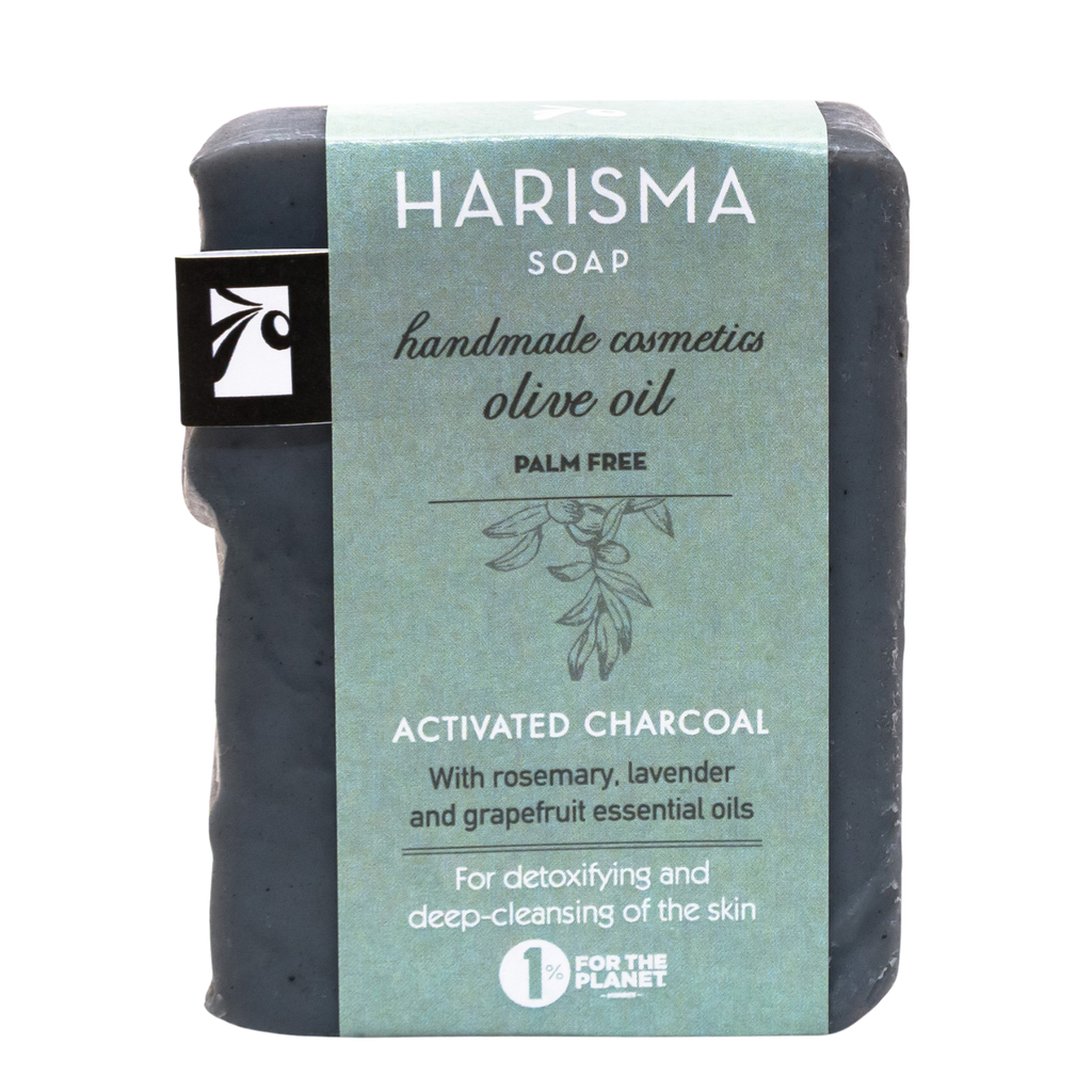 Natural Olive Oil Harisma Activated Charcoal Soap with Essential Oils