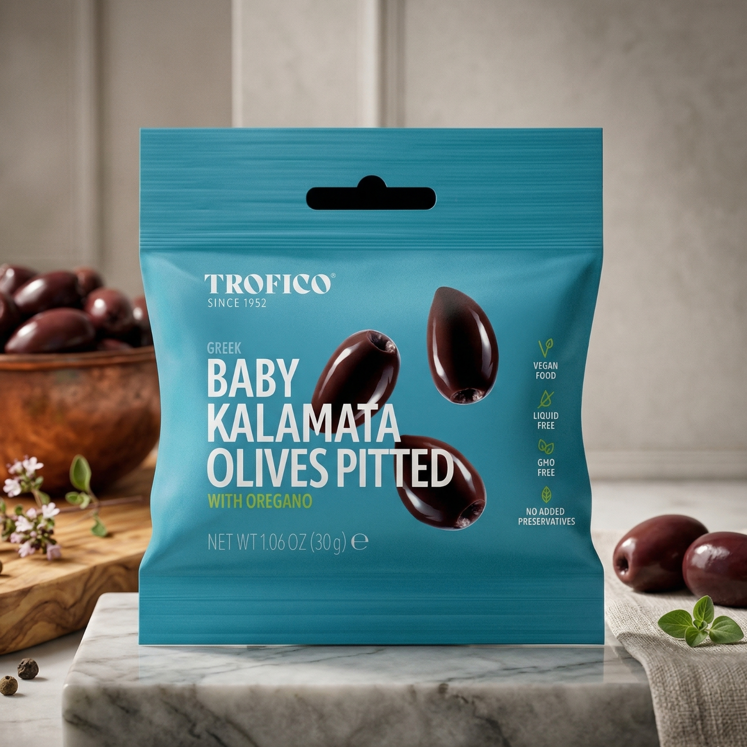 Trofico Baby Kalamata Olives – Pitted Premium Selection