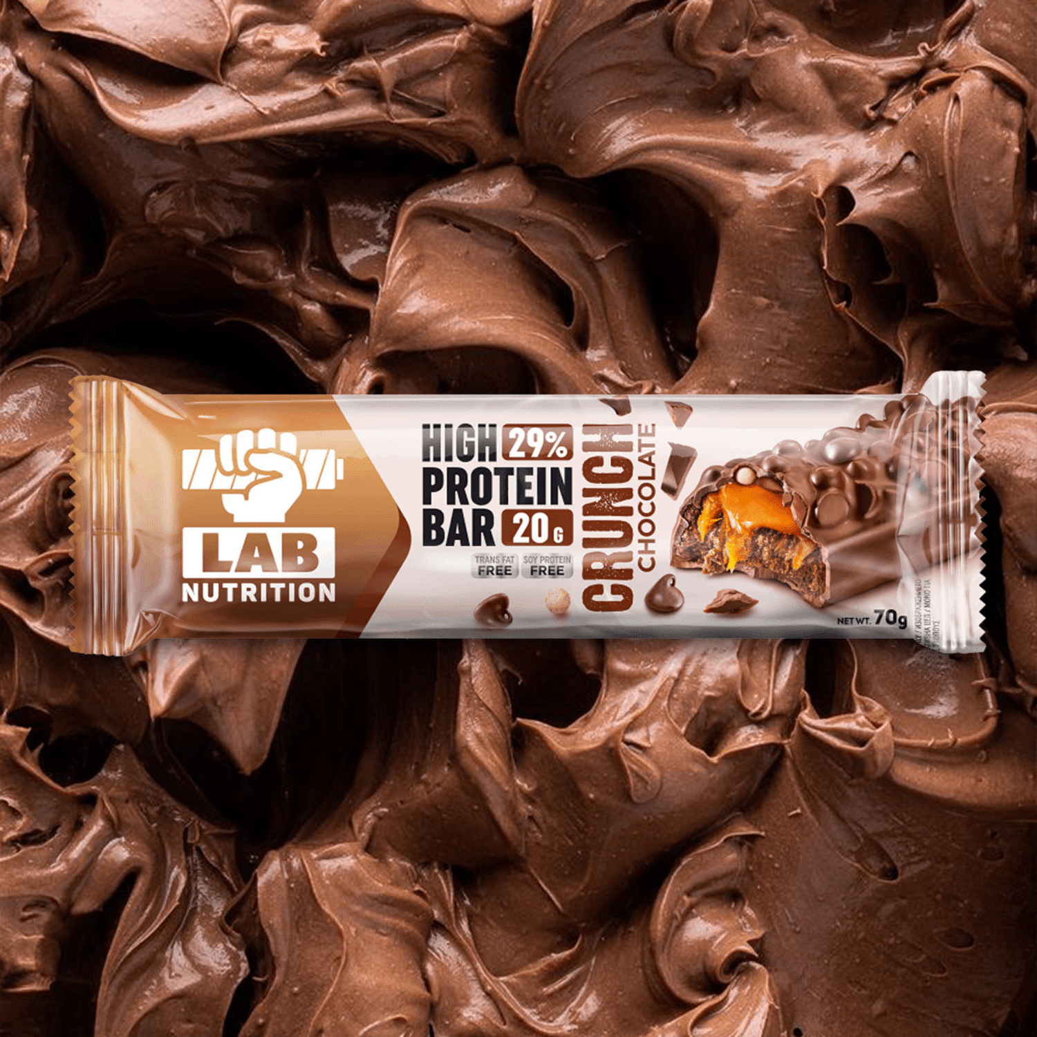 Lab Nutrition High Protein Crunch Bar – Chocolate 70g