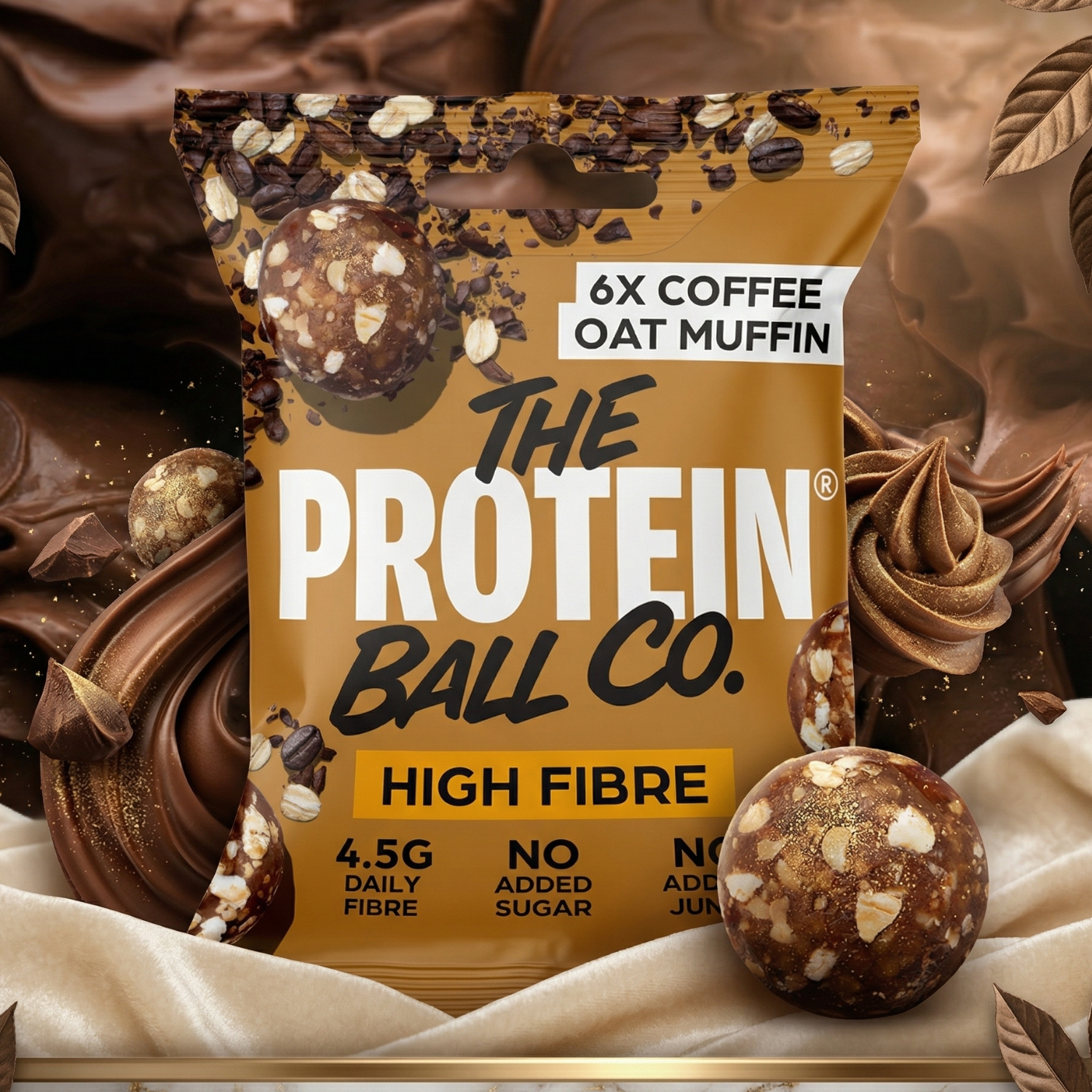 The Protein Ball Co. High Fibre Snack Balls – Coffee Oat Muffin (6 Pack)