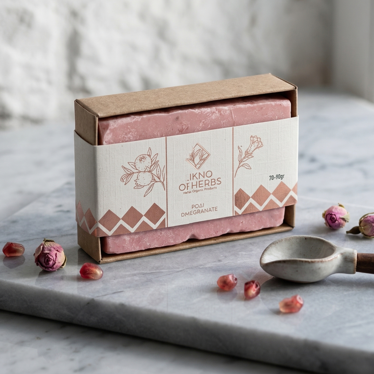 Olive Oil Pomegranate Soap by Likno of Herbs