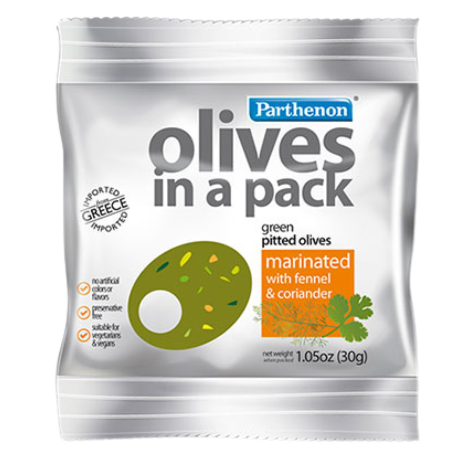 Parthenon Green Pitted Olives – Marinated with Fennel & Coriander