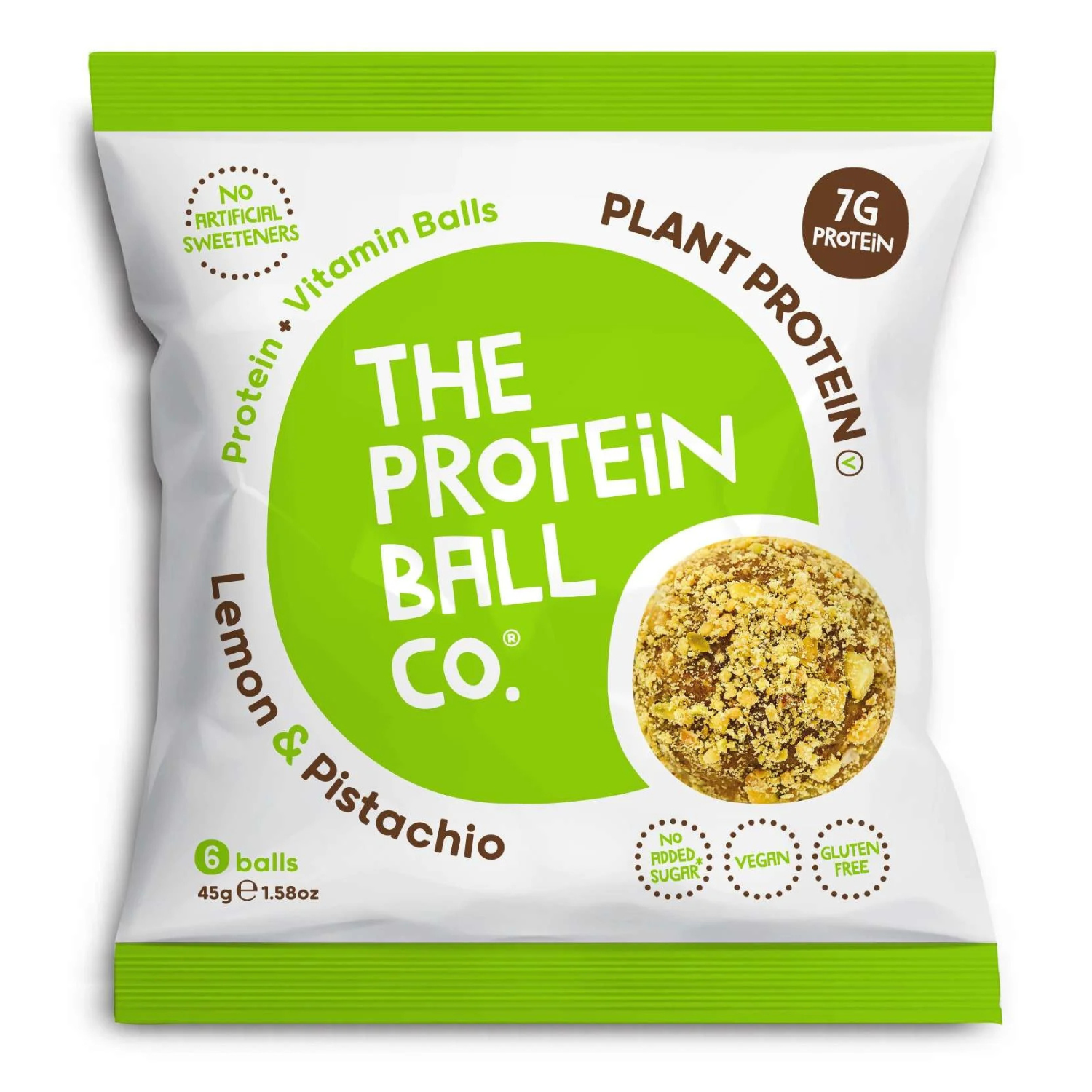 The Protein Ball Co. Plant Protein Snack Balls – Lemon & Pistachio