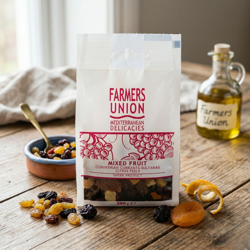 Farmers Union Mediterranean Delicacies Mixed Fruit – Corinthian Currants, Sultanas & Citrus Peels (200g)
