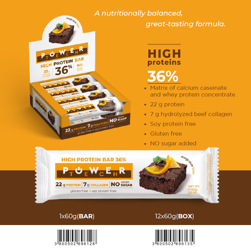 Power Tech High Protein Bar – Orange Cacao