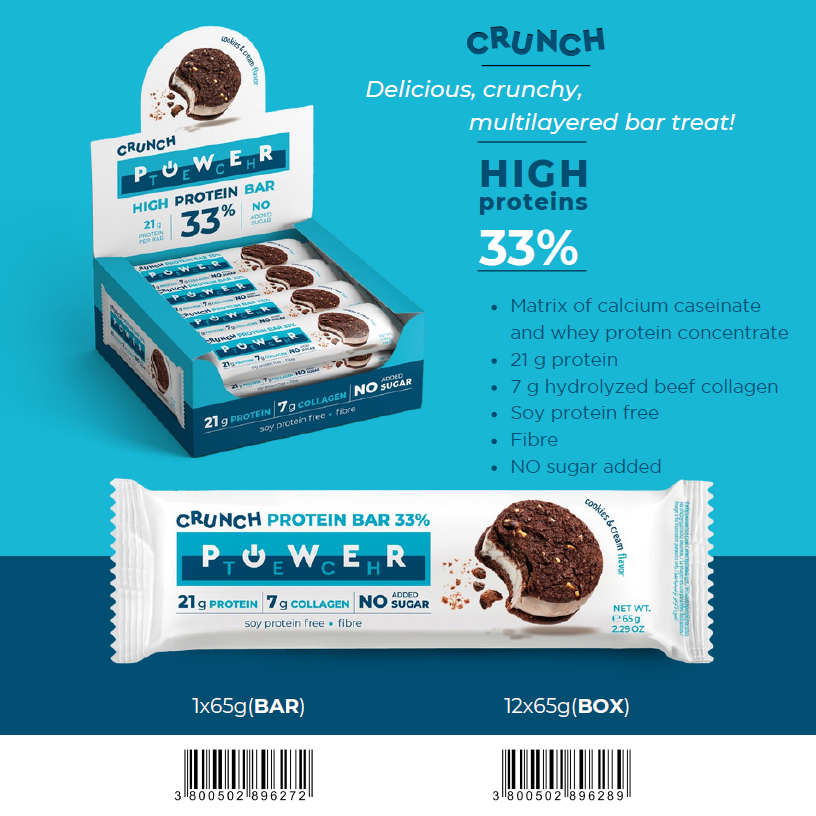Power Tech High Protein Bar – Cookies & Cream