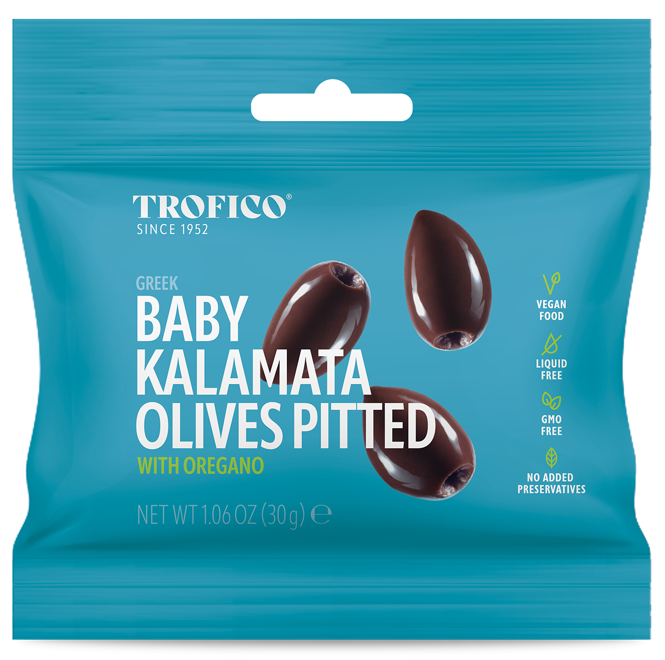 Trofico Greek Baby Kalamata Pitted Olives with Oregano