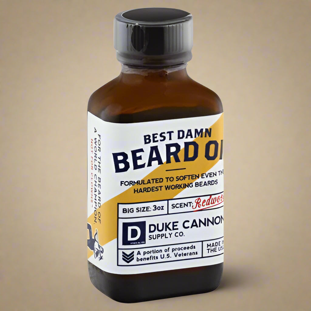Duke Cannon Best Damn Beard Oil – Redwood Scent (3 oz)