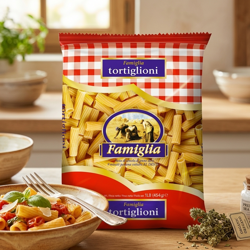 Famiglia Tortiglion Pasta (Code 128)
